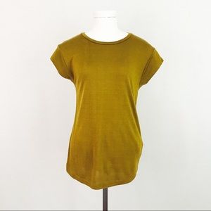 Capped Sleeve Top in Chartreuse | Size S